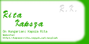 rita kapsza business card